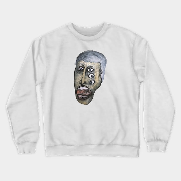 Surreal Screaming Face Crewneck Sweatshirt by NaturalSkeptic